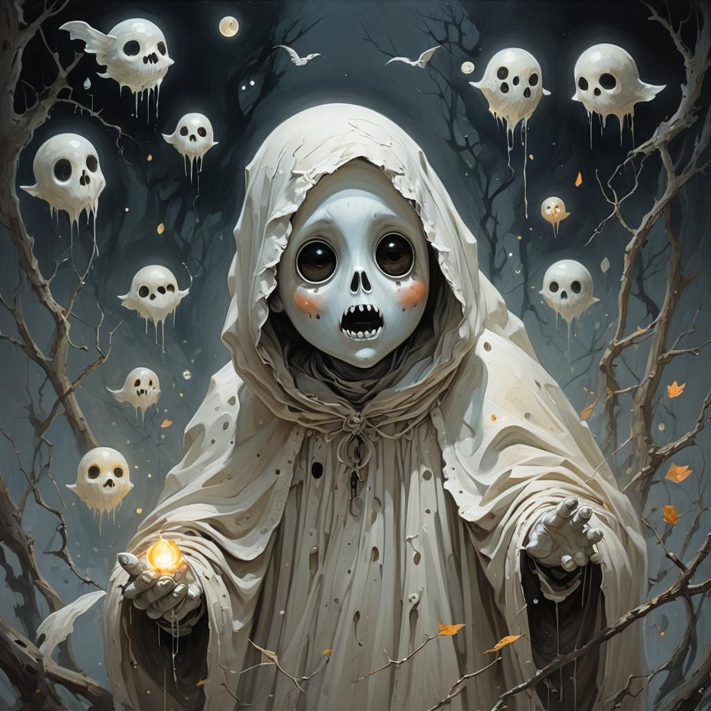 Enchanting Ghost Palette Knife Painting