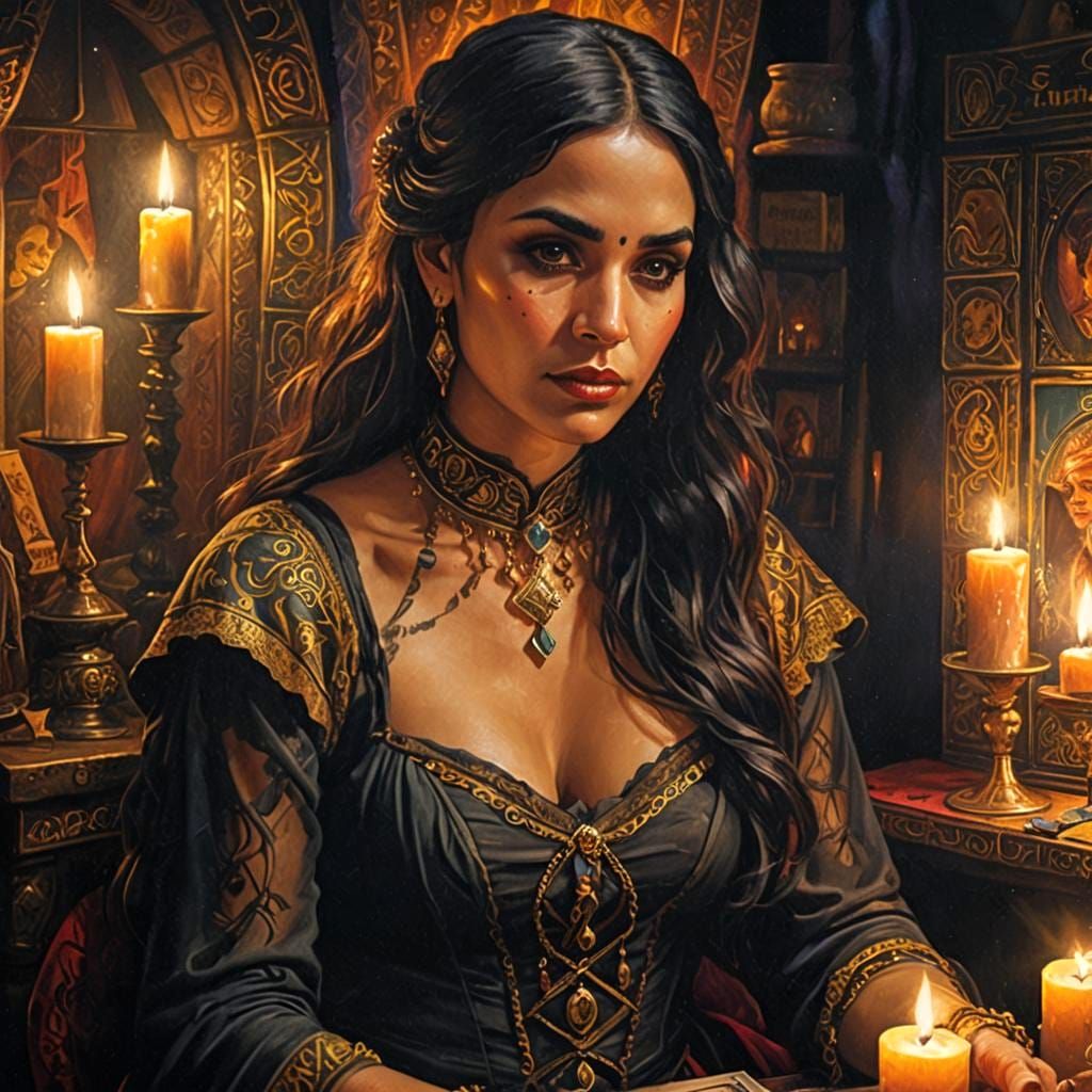 Gypsy Fortune Teller Inspired by Oil Painting