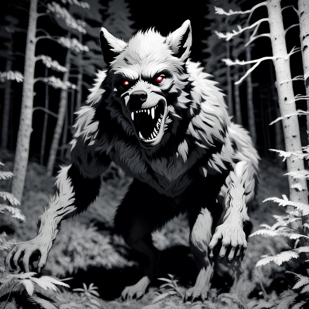 Werewolf caught on infrared Hunting camera