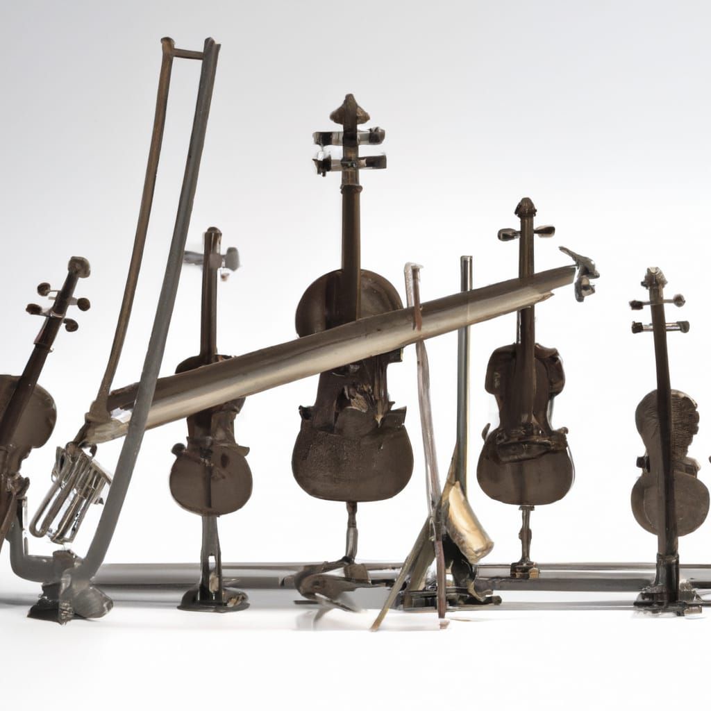 Miniature Orchestra with Detailed, Realistic Instruments