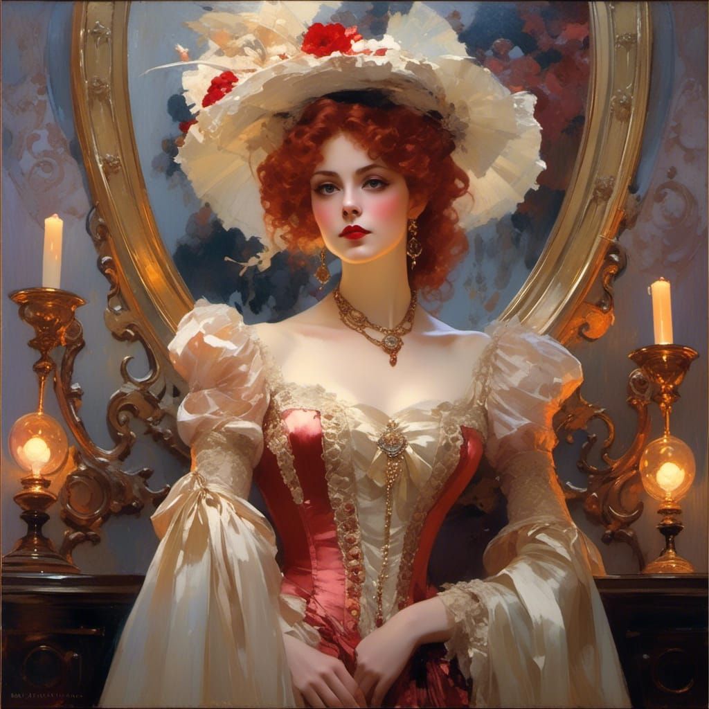 Victorian Vampire Mina Harker in Golden Age Style