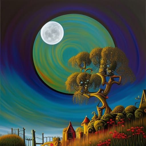 Halloween Fantasy Garden with Volumetric Lighting