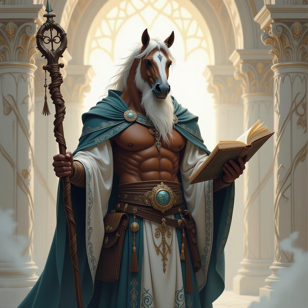 Wise Centaur Scholar in the Ivory Tower