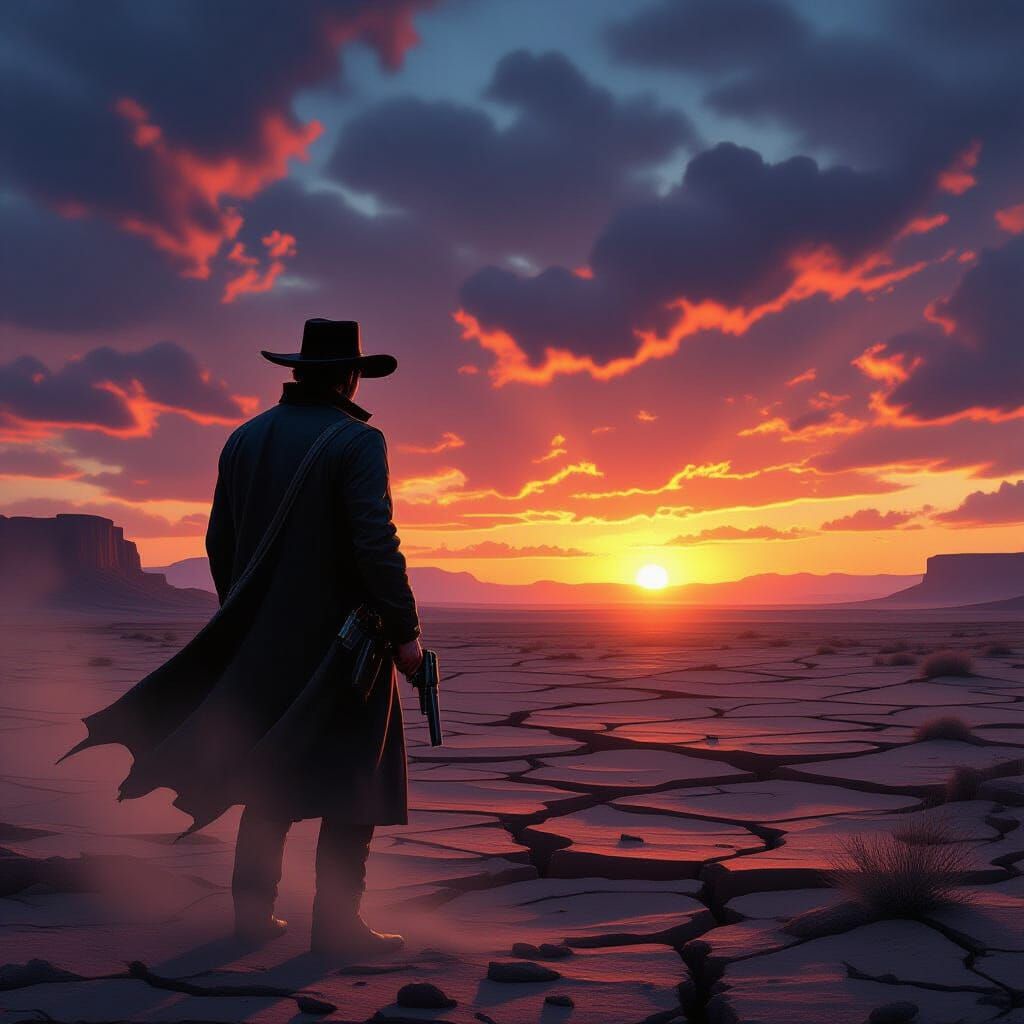 Clint Eastwood as Dirty Harry in Apocalyptic Desert