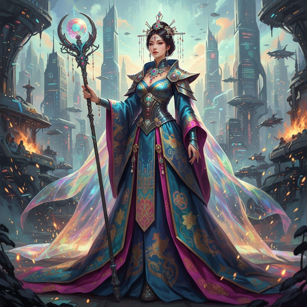 Hyperrealistic Woman in Futuristic Jewelry Portrait