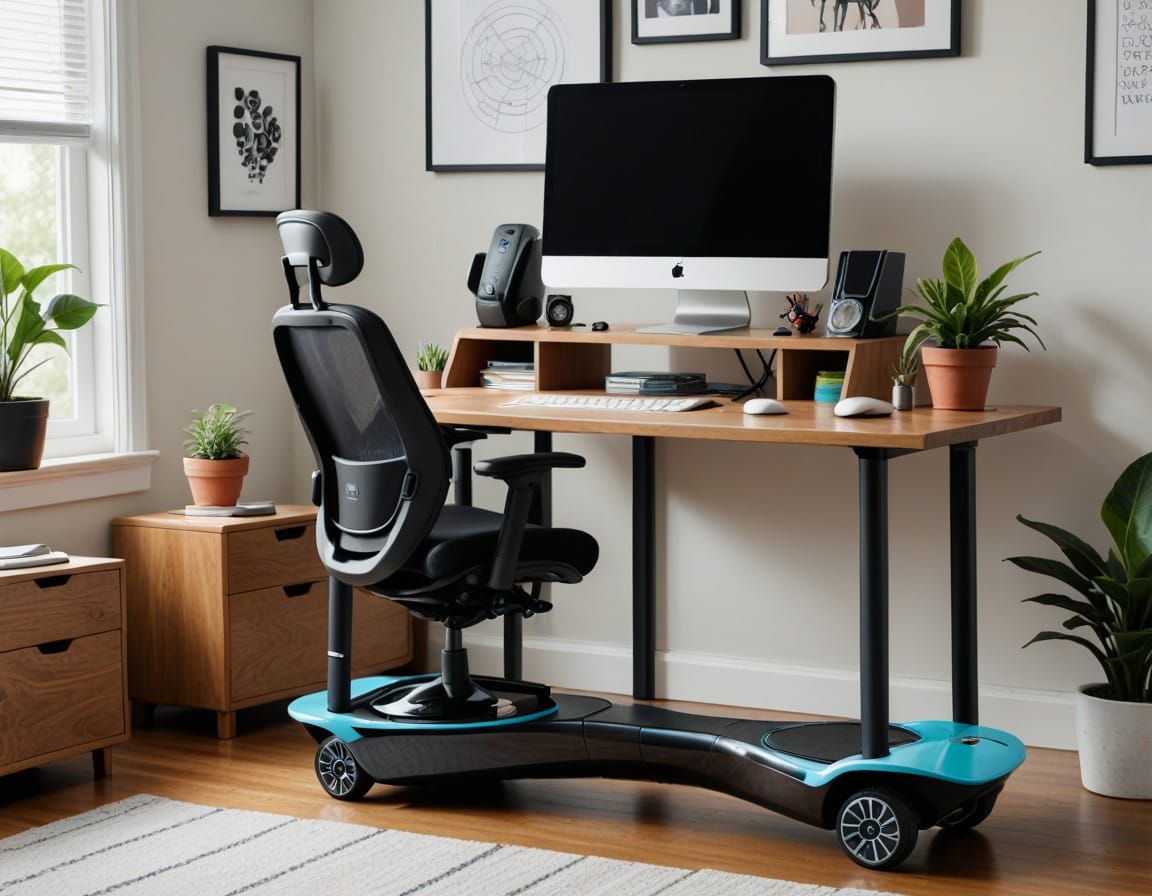 Playful Office with Hoverboard Desk