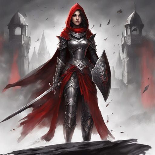 Beautiful Medieval Knight Girl in Light Armor