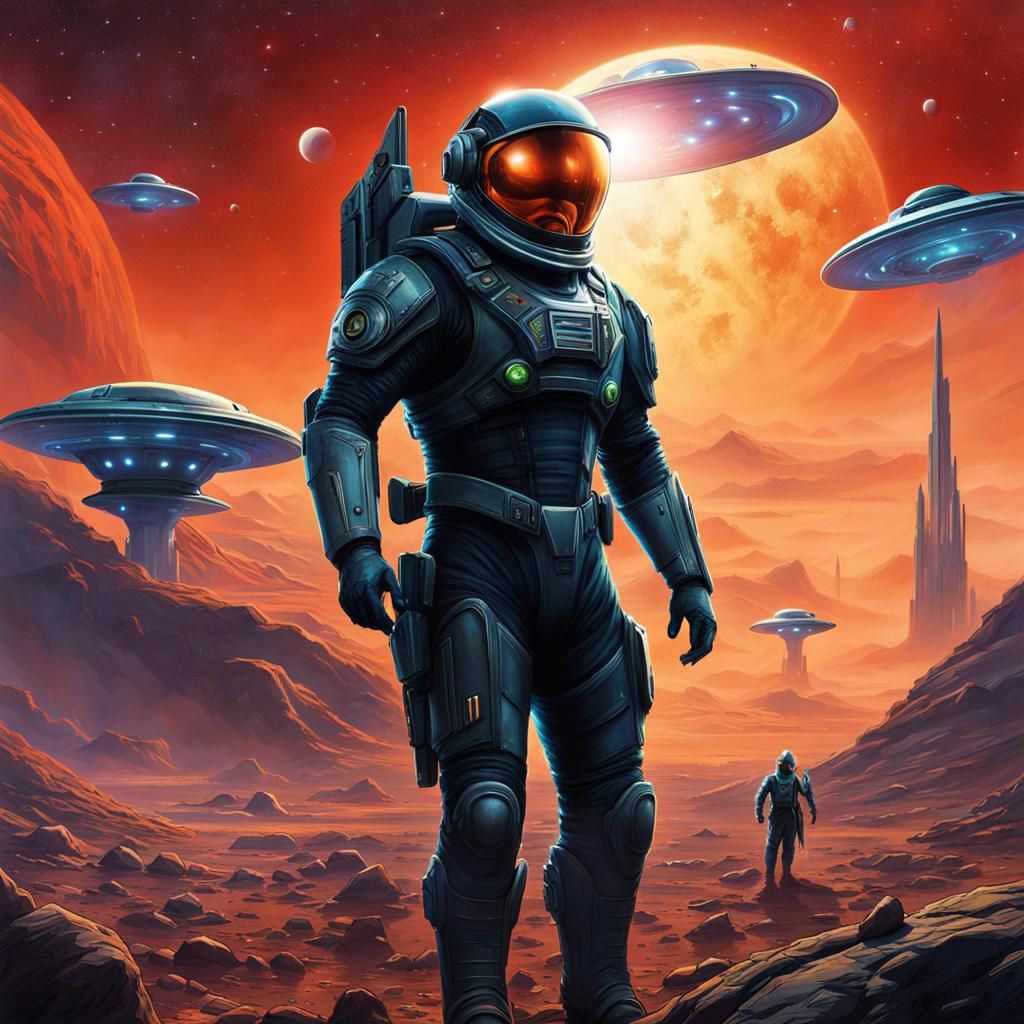 Sci-Fi Warrior on Alien Planet