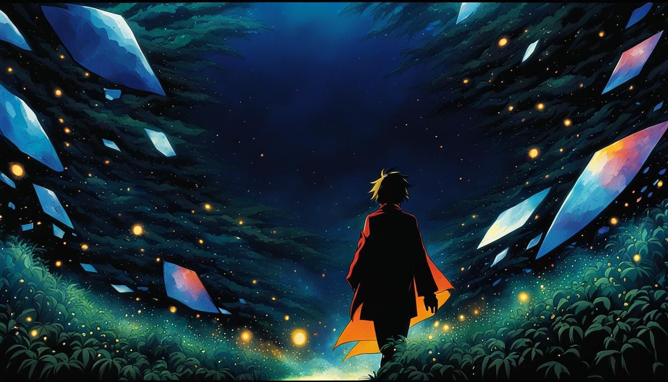 Calming Anime Boy Walks in the Night