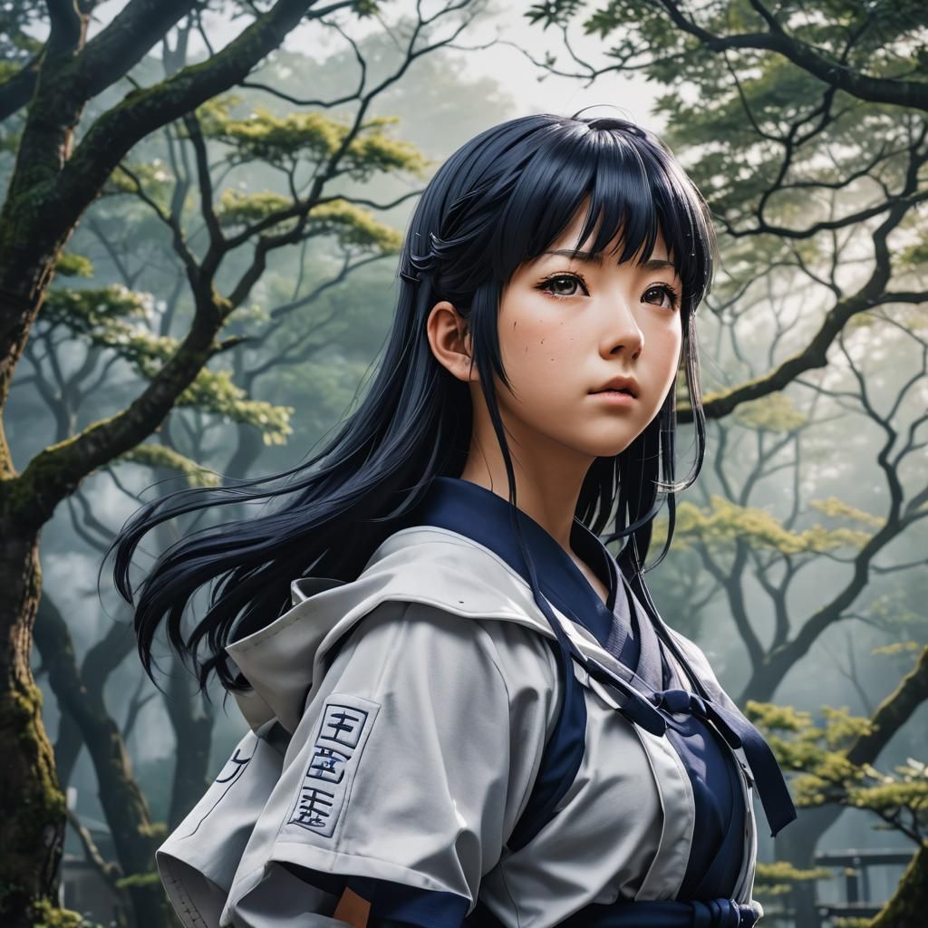 Hyperrealistic Portrait of Hinata Hyuga