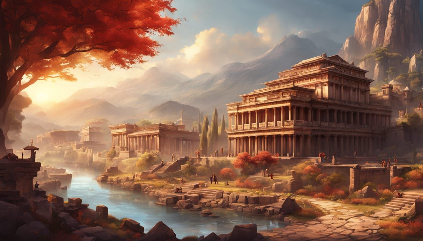 Ancient Spartan Warriors Train in Unison, Oil Painting