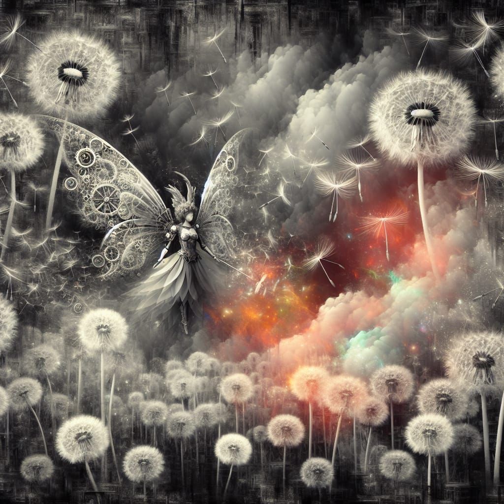 Steampunk Fairies in Dandelion Dreamscape