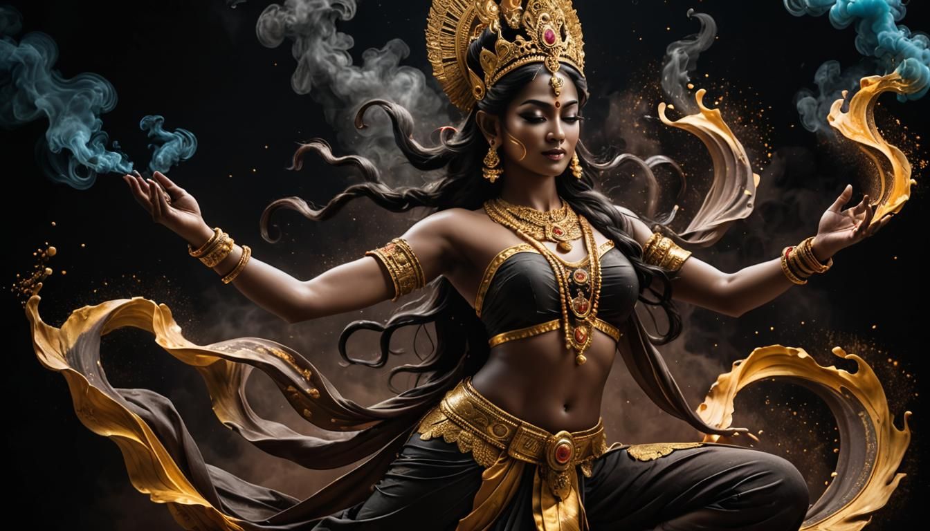 Celestial Apsara Goddess Dancing on Chocolate