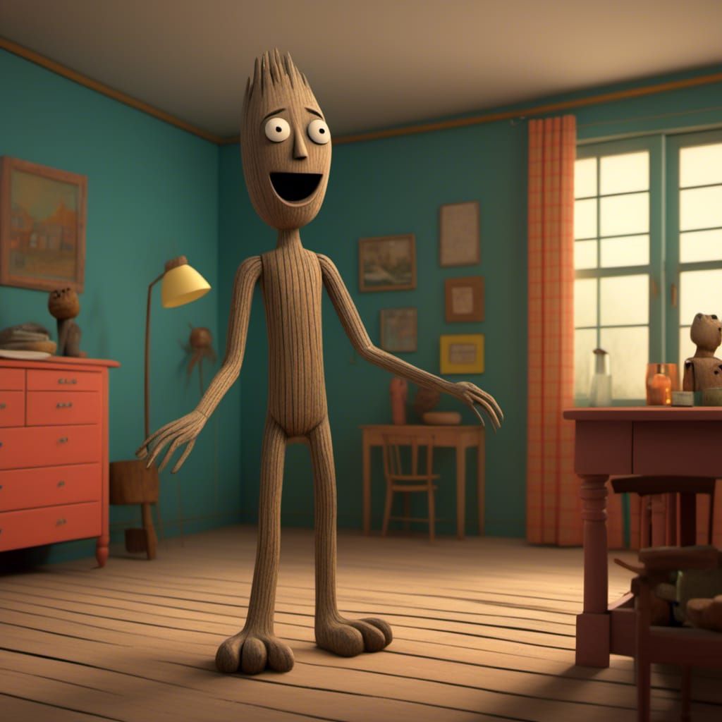 Groot Dancing: Vivid 3D Render