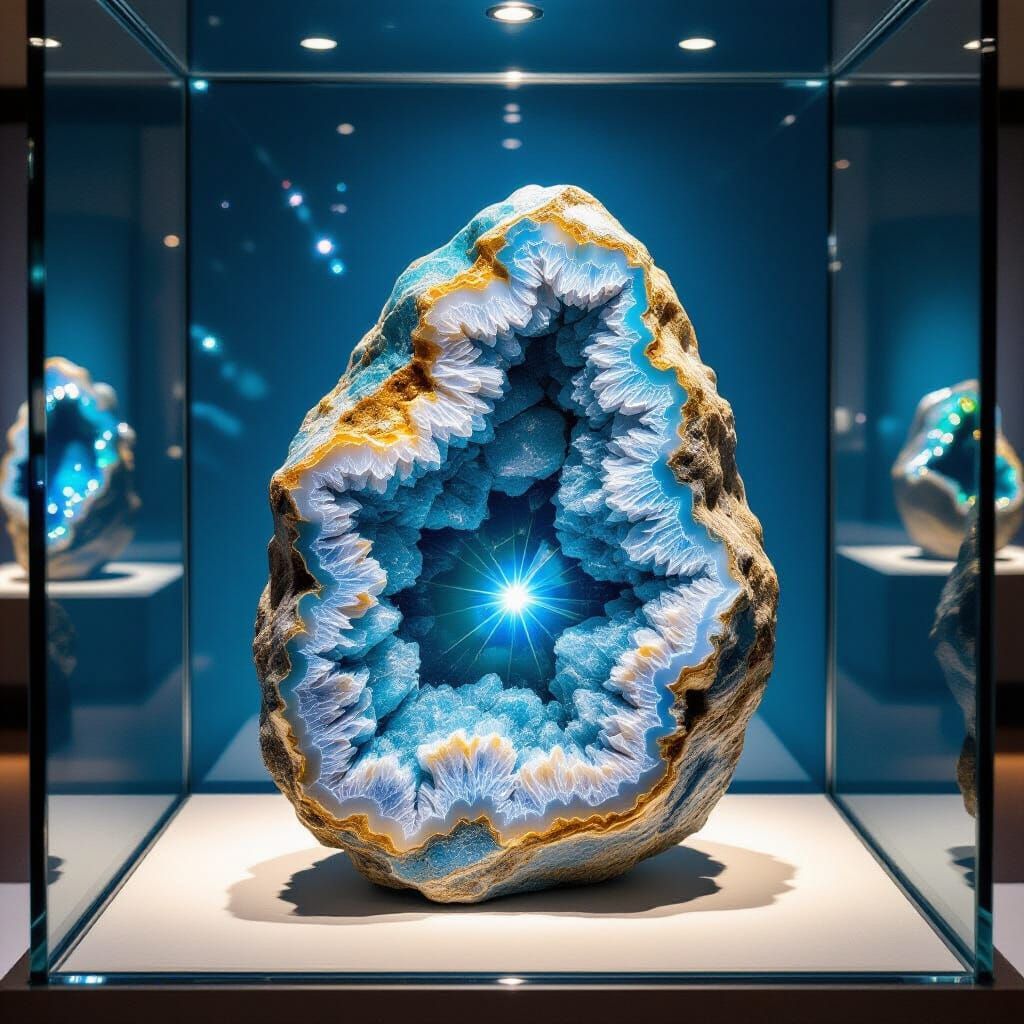 Opal Geode Display at Natural History Museum