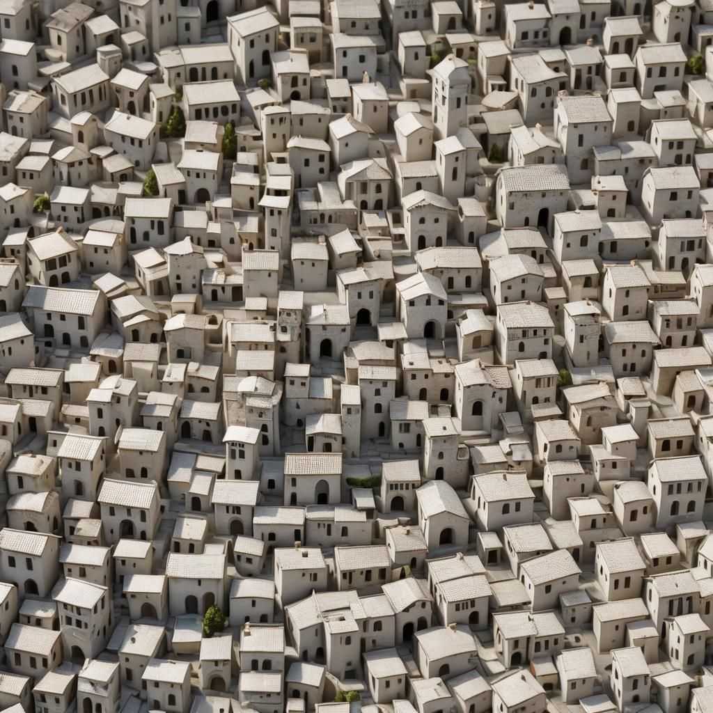 Minimalist 3D Model of Ancient Ravenna in Natural Light