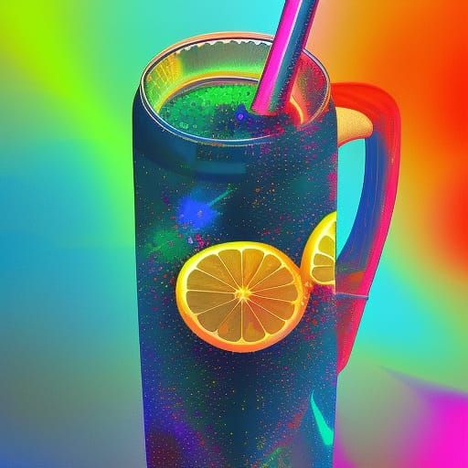 Astral Cosmic Cool Drink: Holographic Illustration