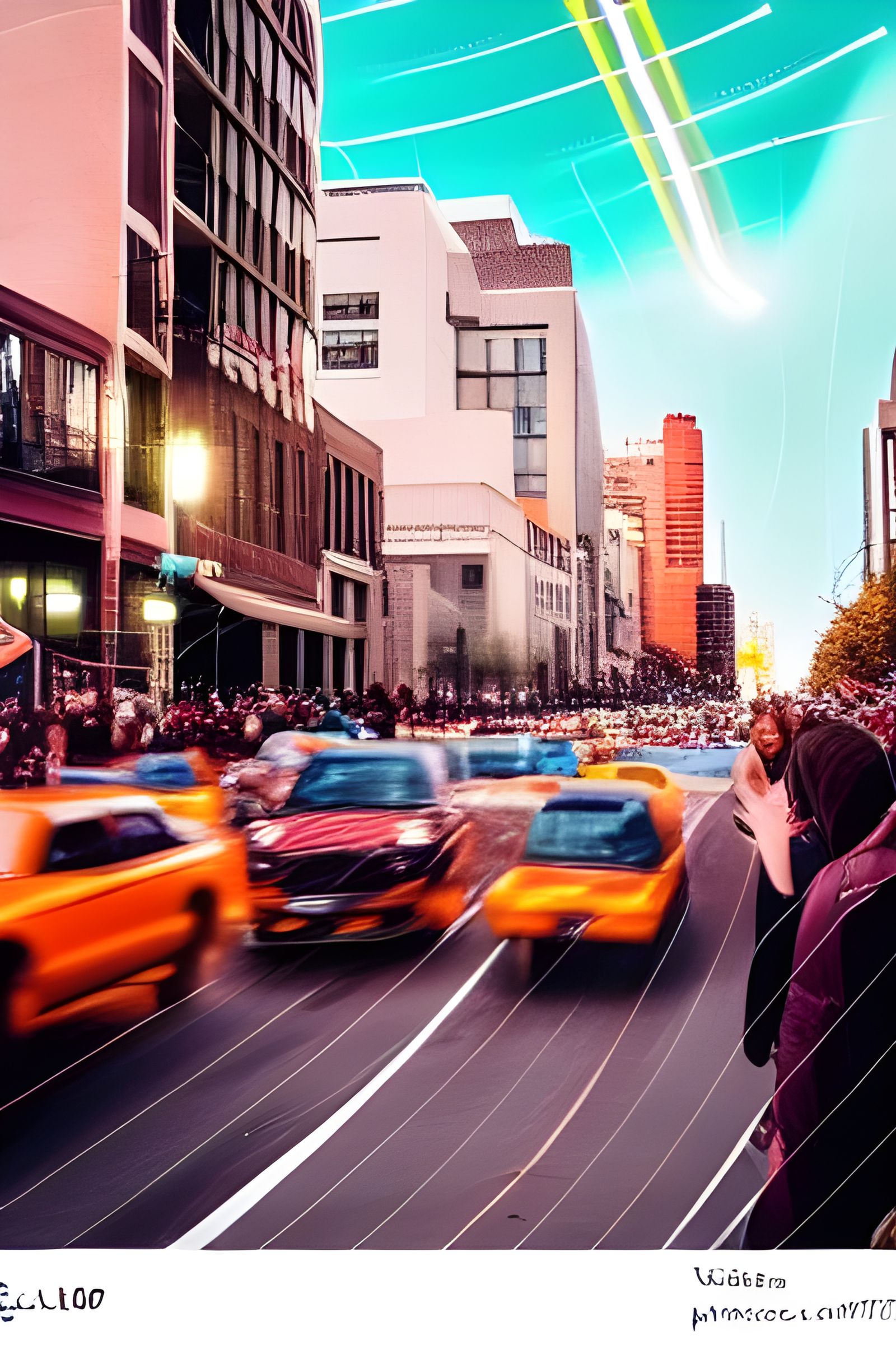 Vibrant Downtown Scene with Dynamic Cinematic Lighting