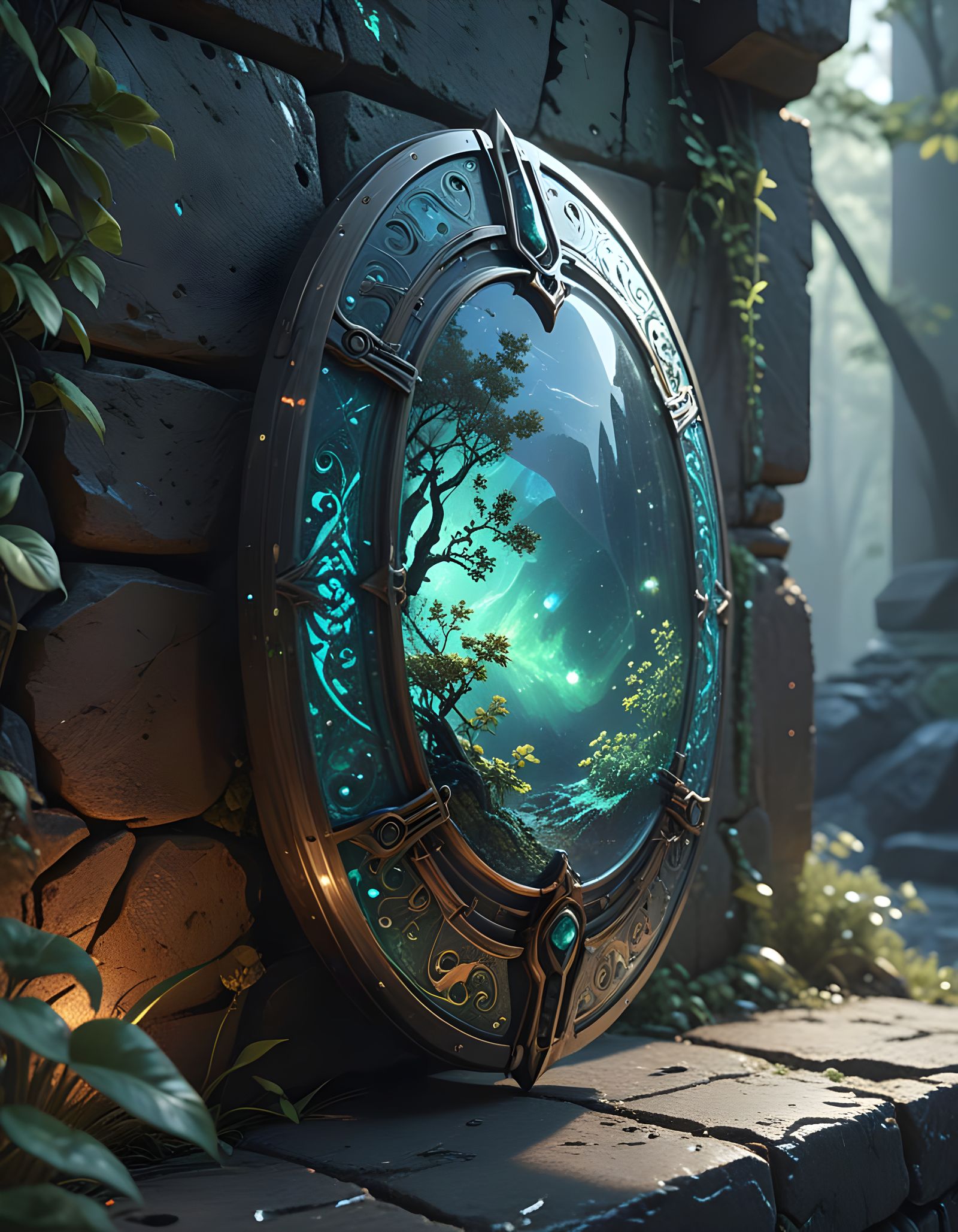 Ancient Greek Shield in Opal, Concept Art