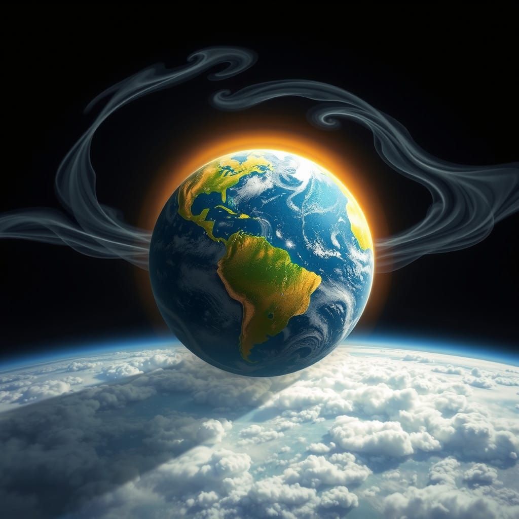 Surreal Earthscape in Cosmic Glow