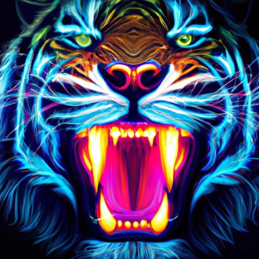 Neon Tiger Angry