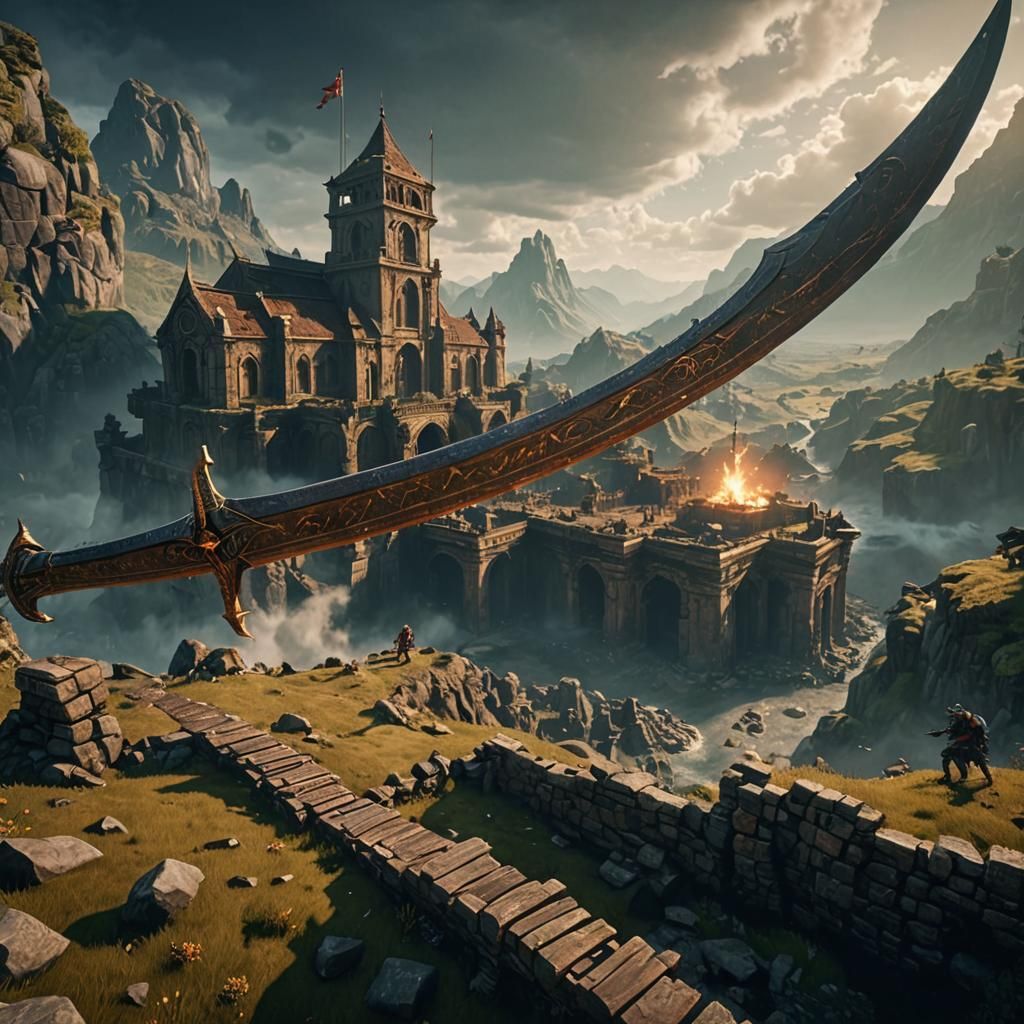 Detailed Scimitar Rendered with Dynamic Lighting