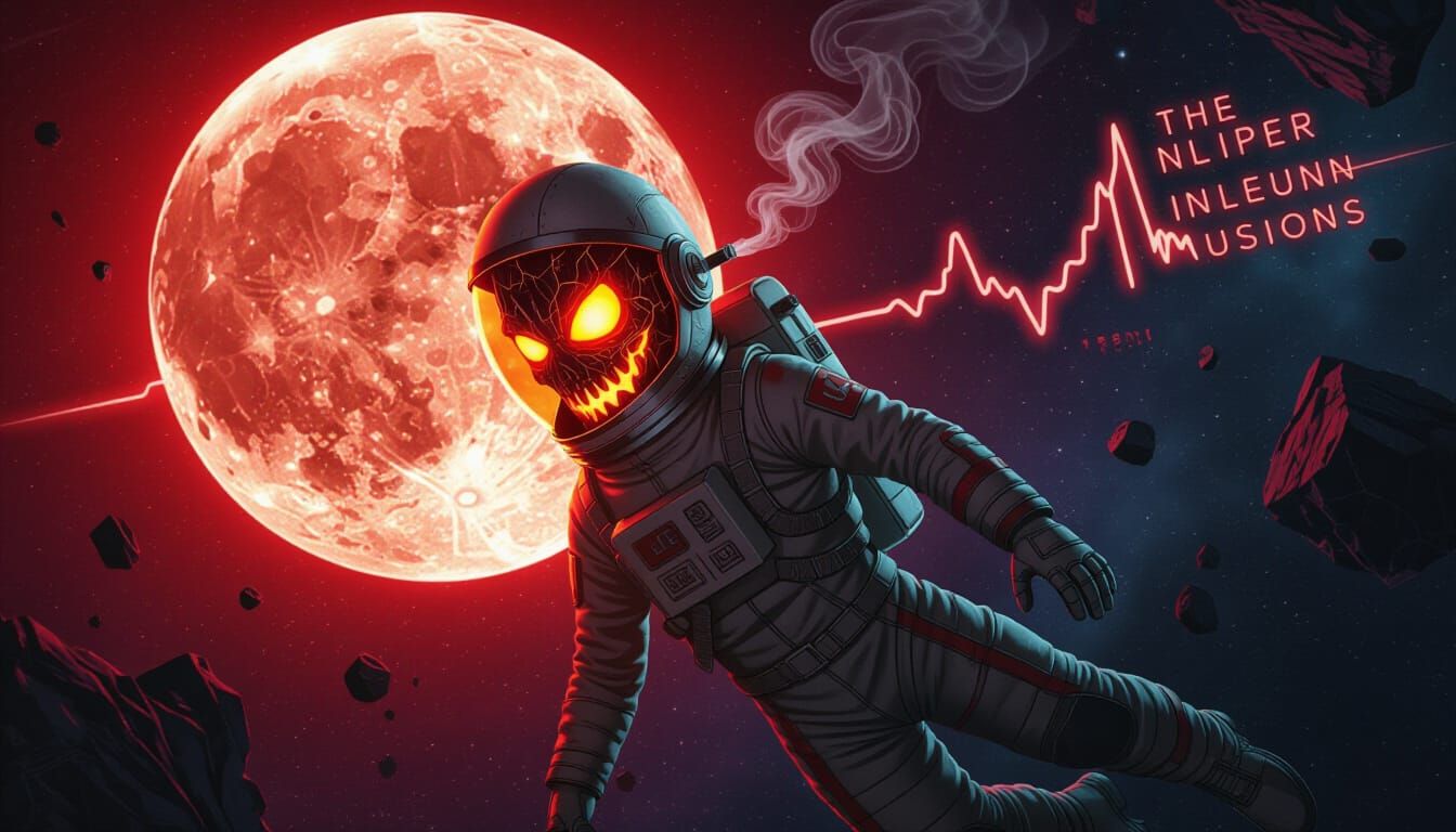 Cigarette Astronaut in Crimson Deep Space