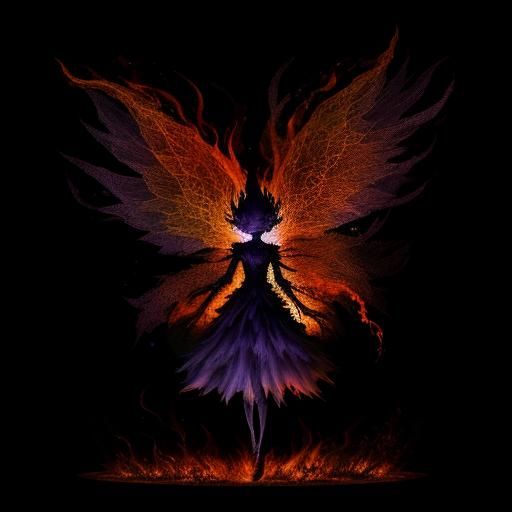 Ethereal Fire and Shadow Fairy in Dark Academia