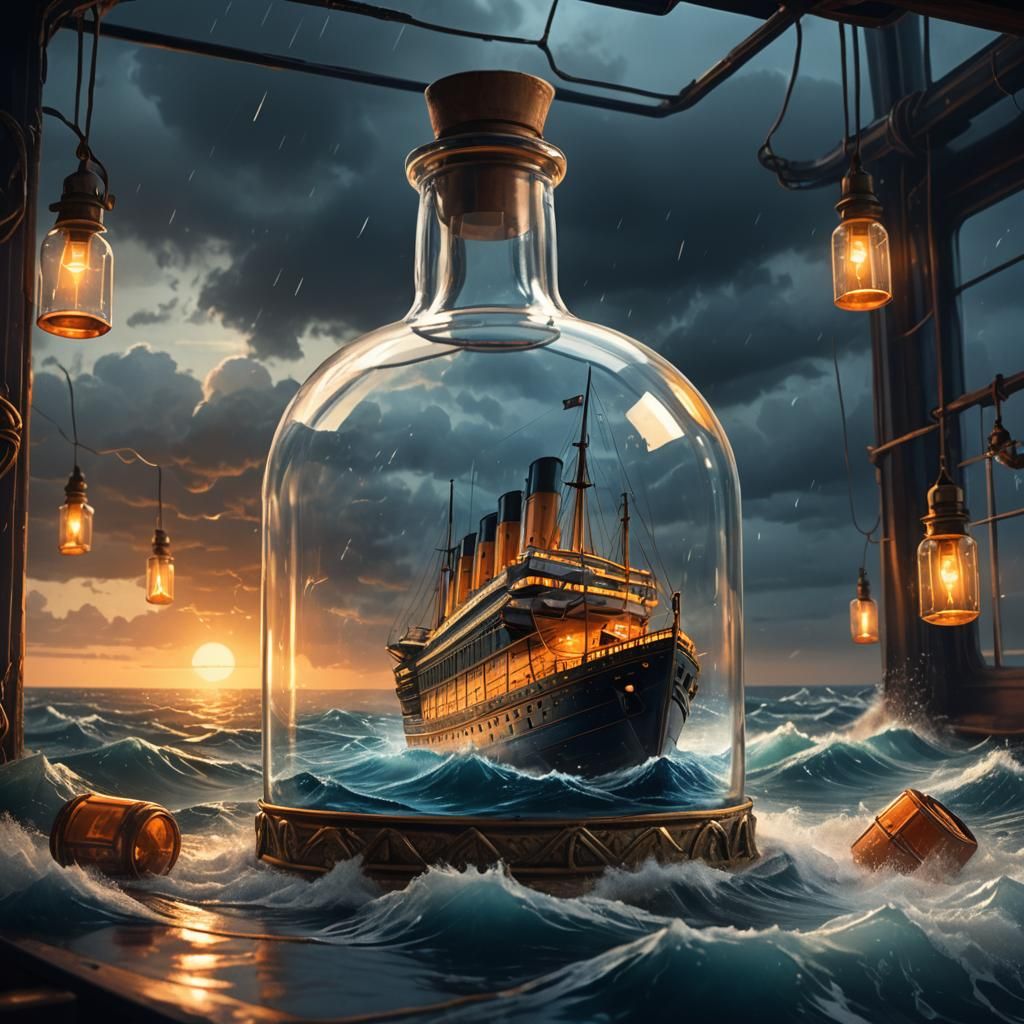 Titanic in a Bottle Fantasy Concept Art