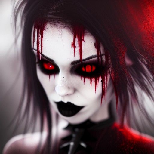 Gothic Blood Vampire in Hyperrealistic Style