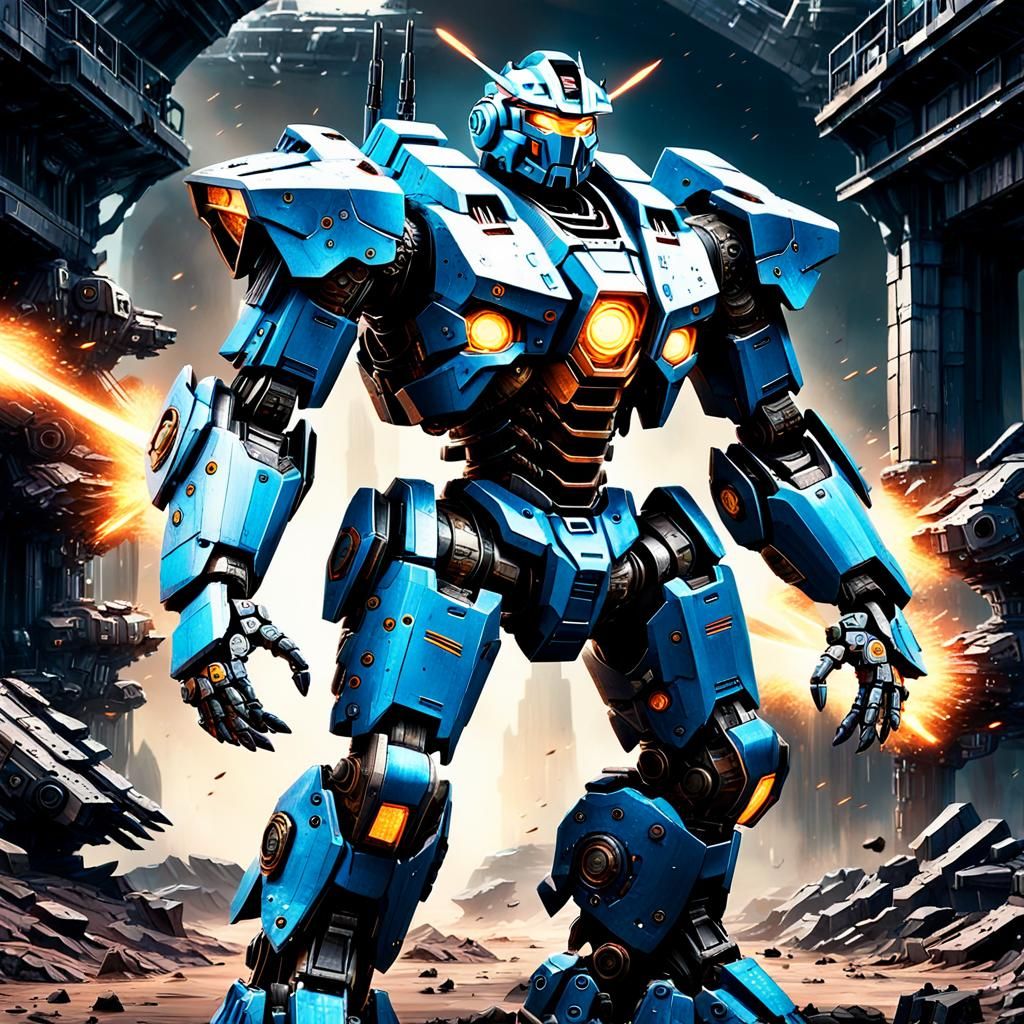 Battle-Hardened Mecha Gears Up for Combat in 3D