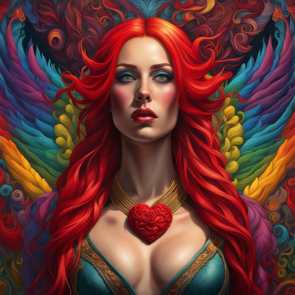 Rainbow Haired Woman: Brutalist Expressionist Horror