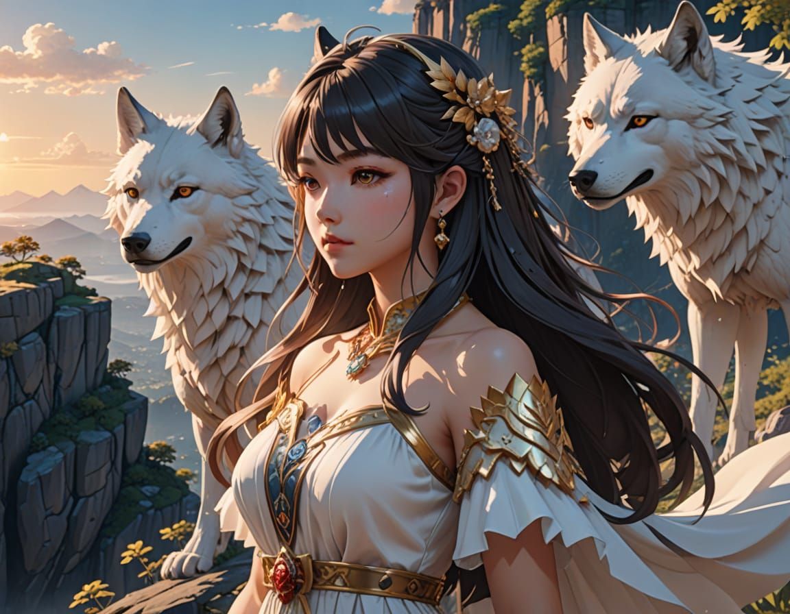 Girl at the Edge of a Cliff in 3D Anime Style