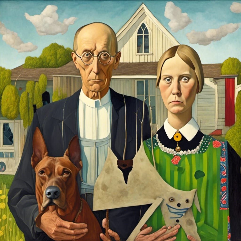 Surreal American Gothic Collage Inspired by O'Keefe