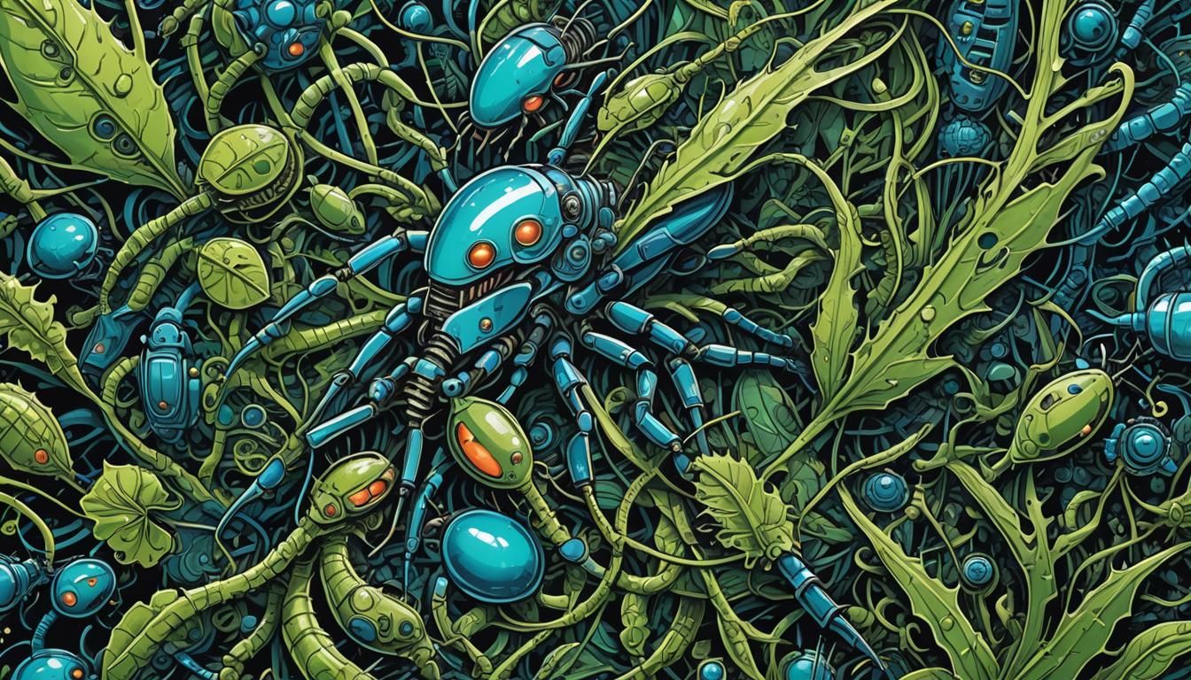 Robot Insect Virus in Polish Comic Style