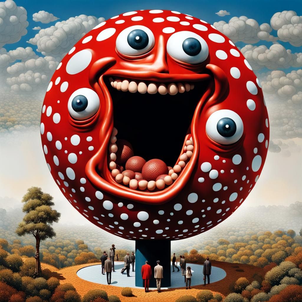 Surreal Mr. Bean Sphere at the Top