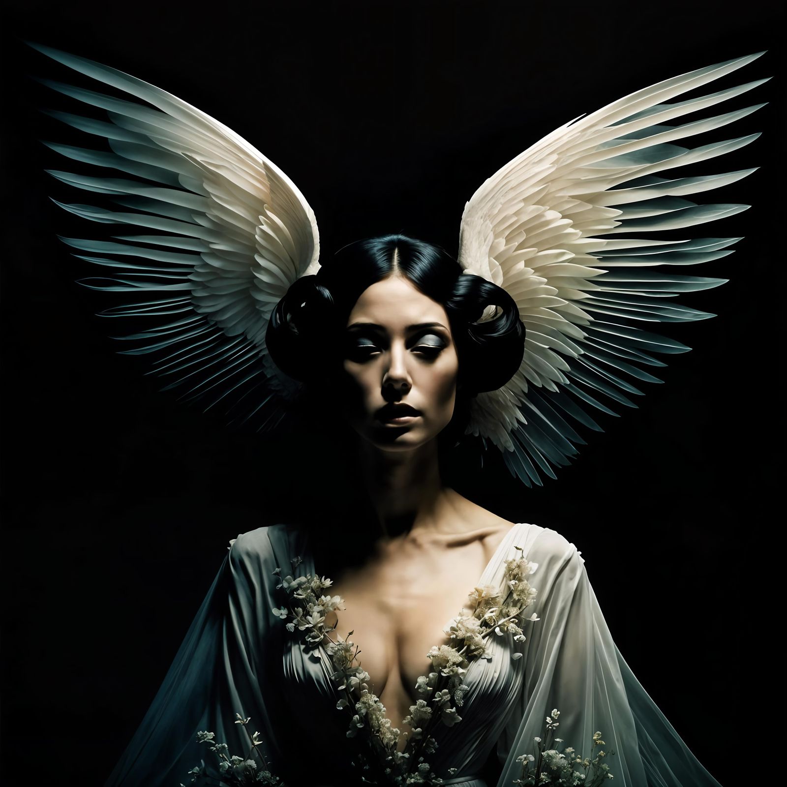 Ethereal Demonic Angel in Ghostly Phase-Shift