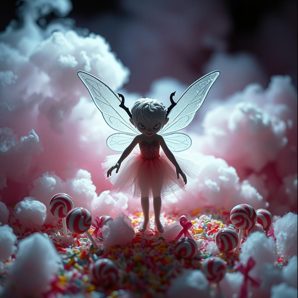 Sinister Sugar Fairy Spreads Darkness in Burtonesque Style