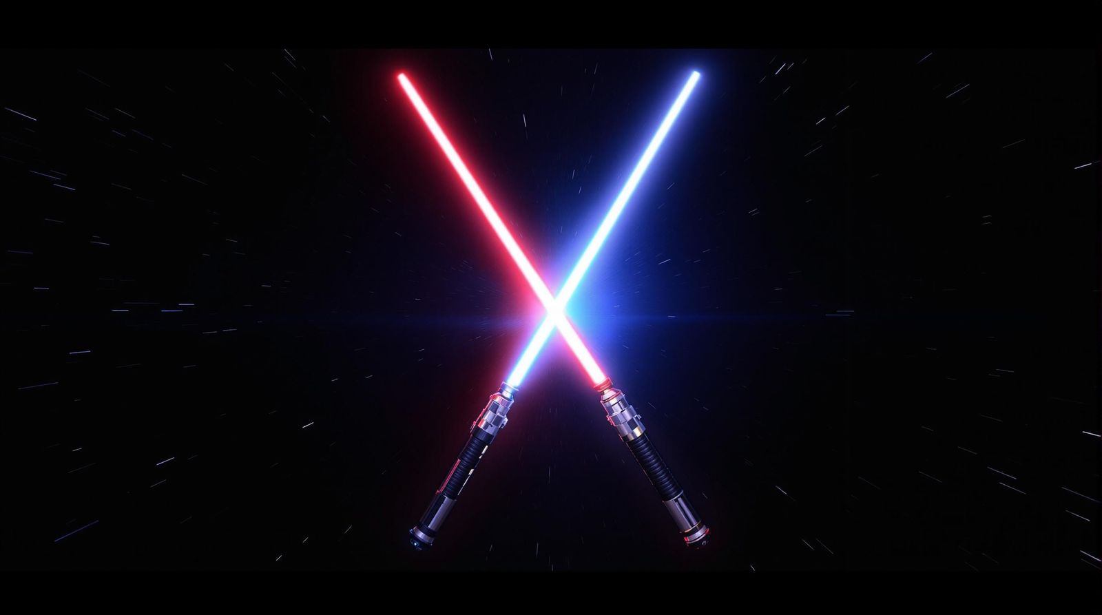Lightsabers Crossed in Star Wars Cinematic Concept Art
