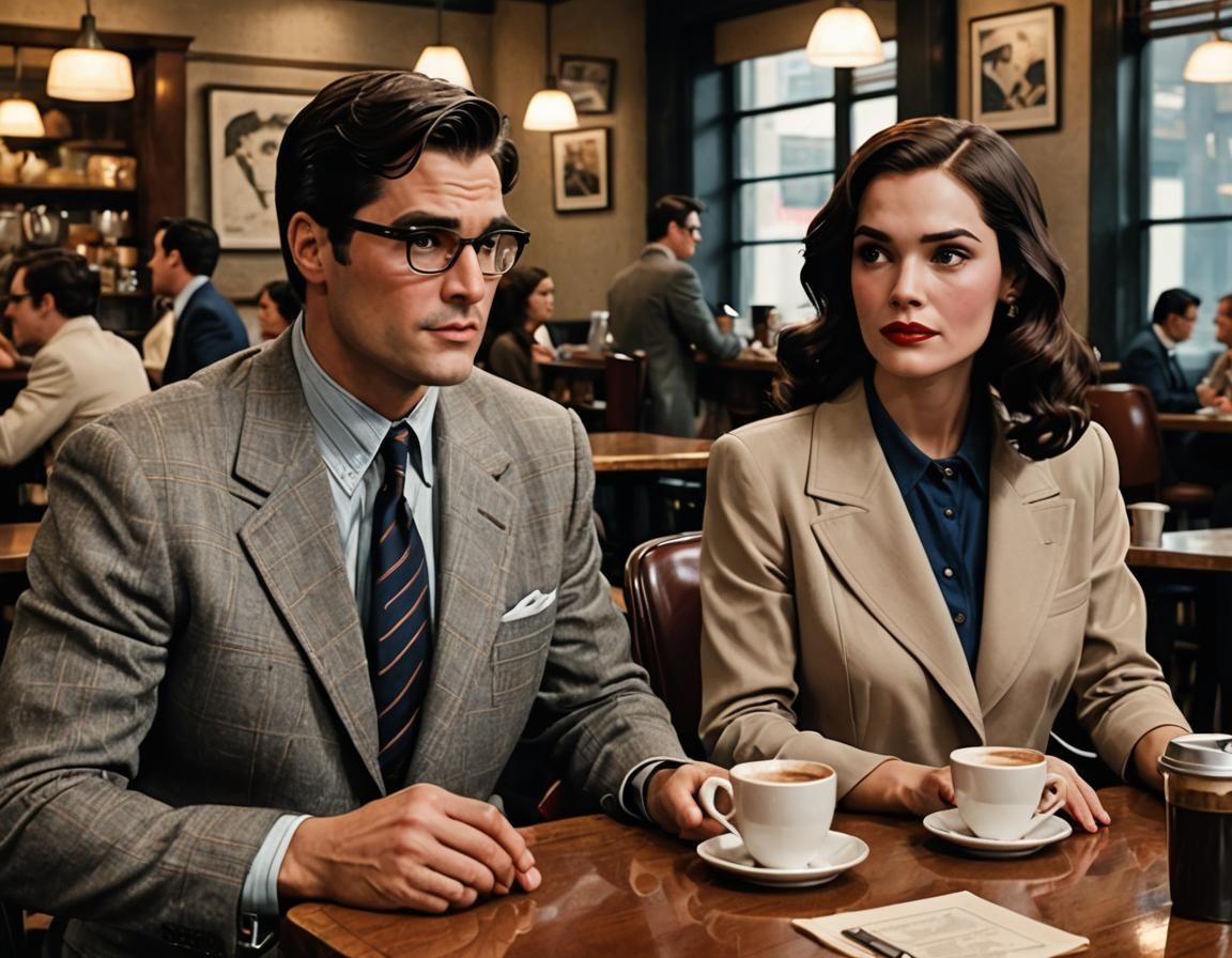 Clark Kent and Diana Prince Coffee Shop Date