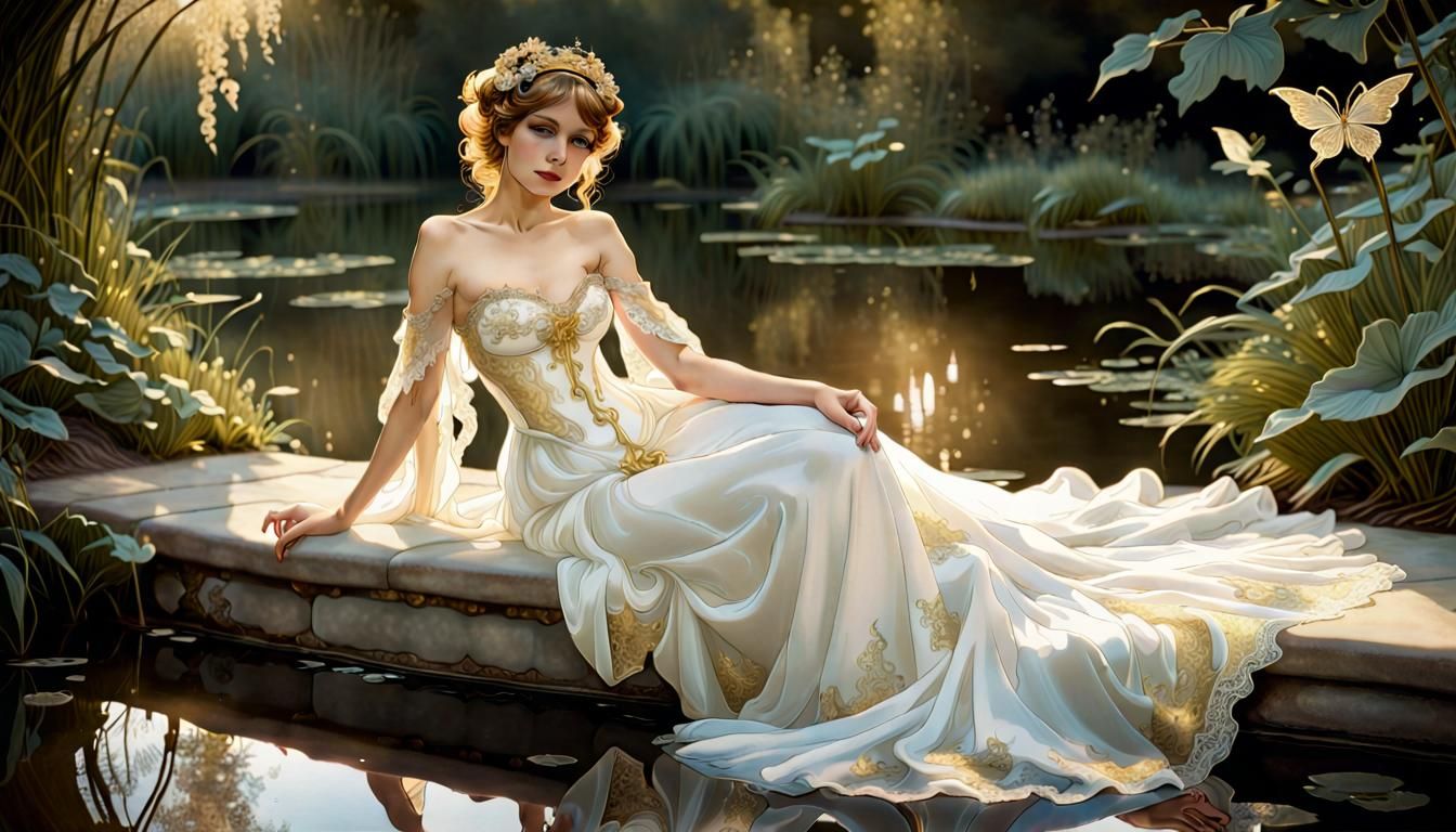 Fairy Bride in Art Nouveau Style