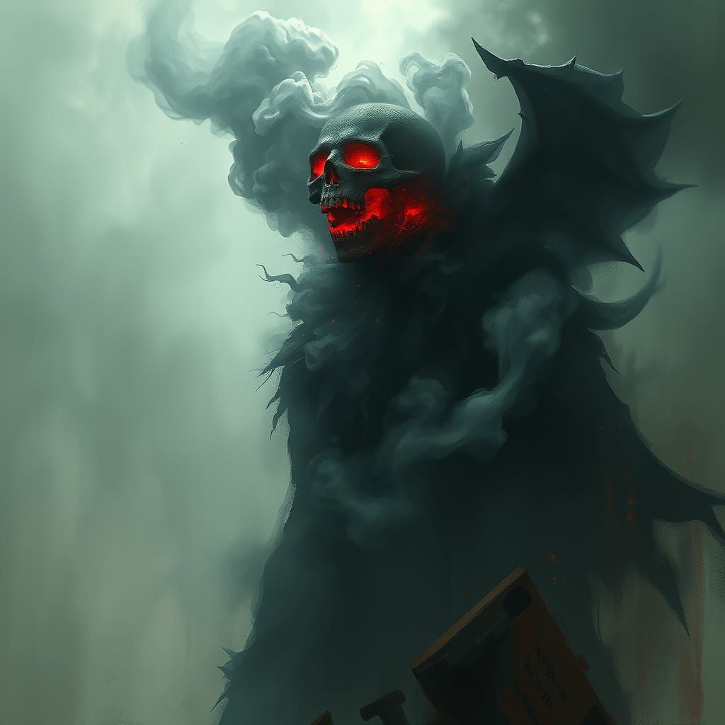 Surreal Dark Fantasy Scene Erupts from Hellfire