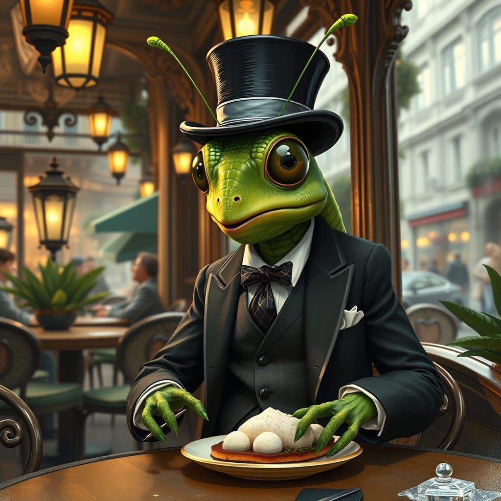 Refined Cricket in Victorian-Era Cafe, San Francisco