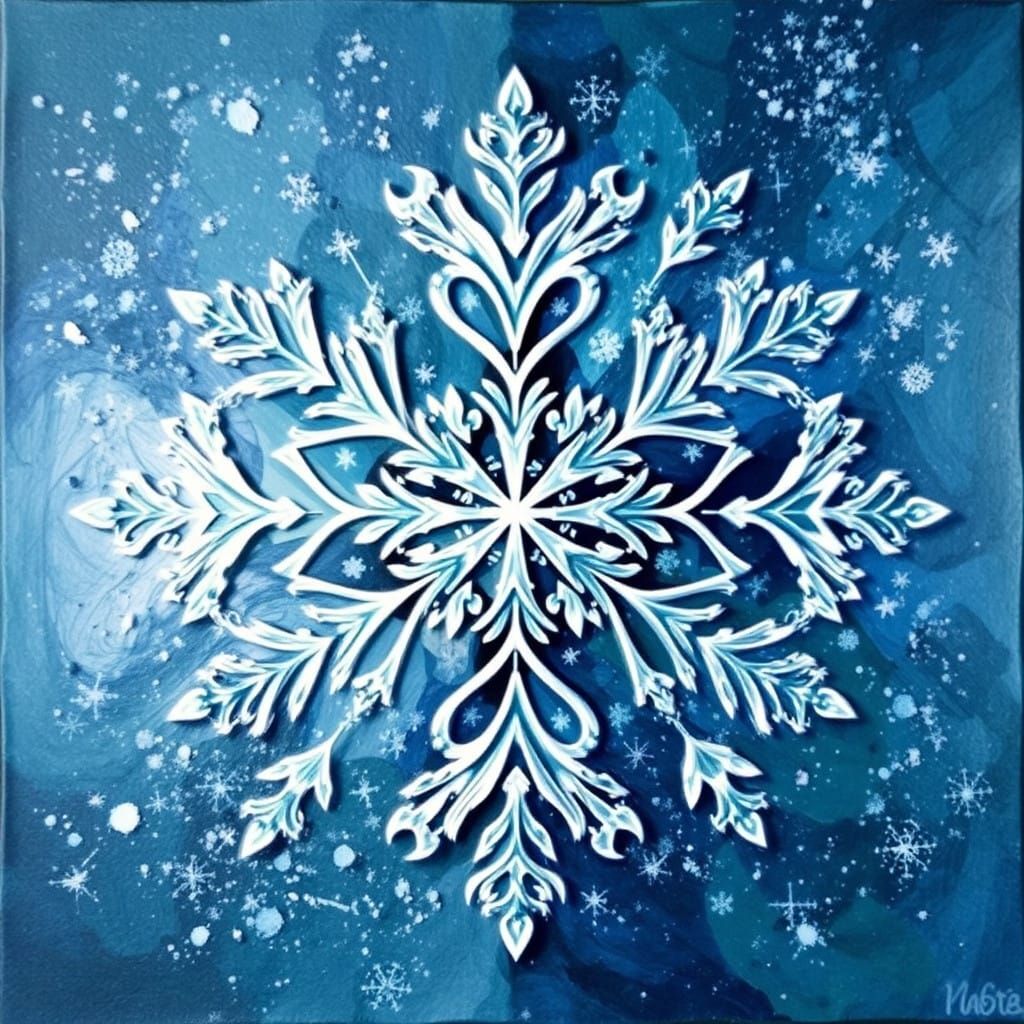 Vibrant Fractal Landscape in Impasto Style