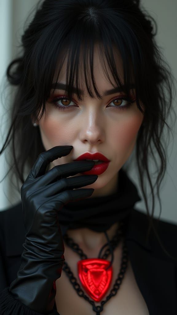 Cinematic Portrait of Alluring Dark Haired Woman