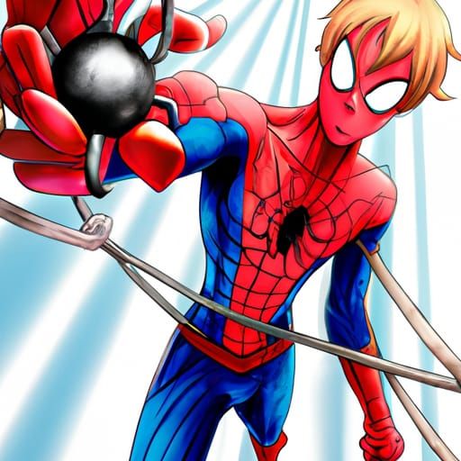 Spider-Man Strength in Anime Style