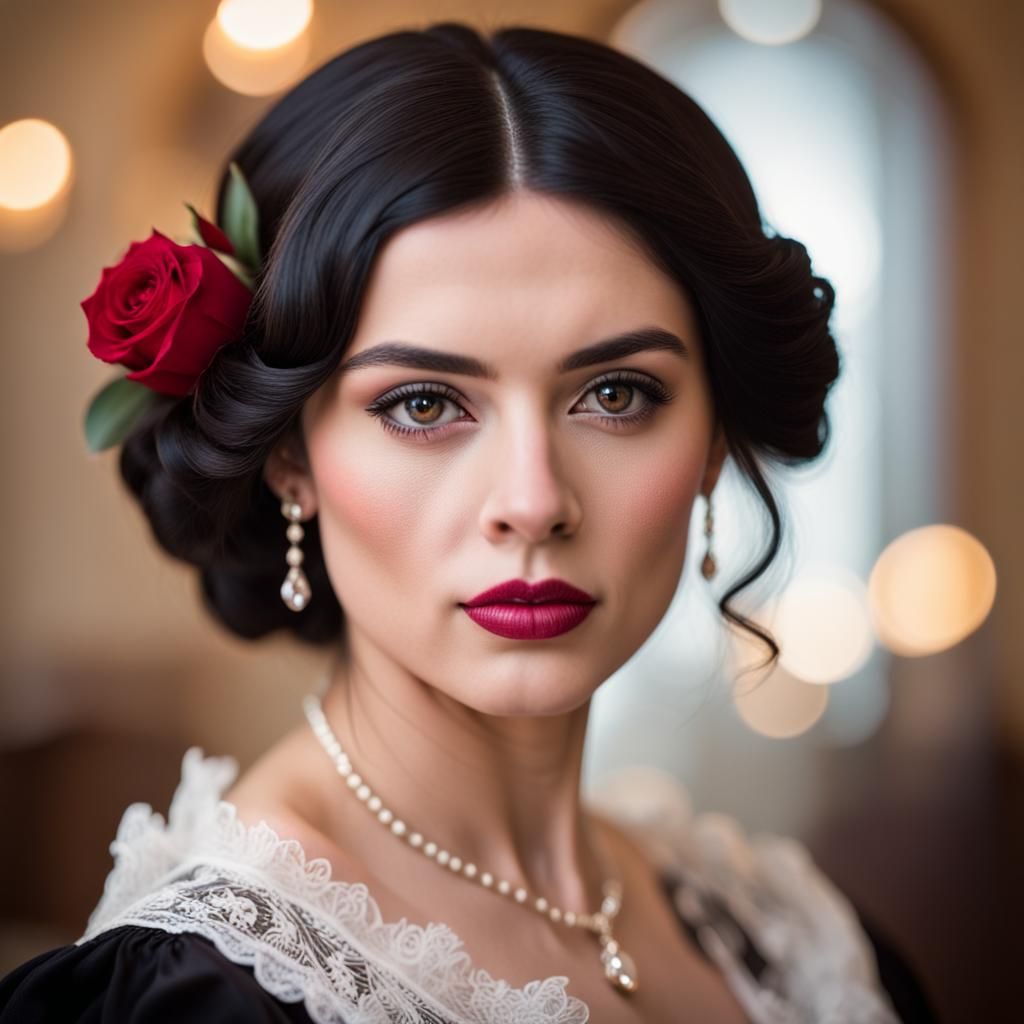 Victorian Lady Portrait: Professional Photography with Bokeh