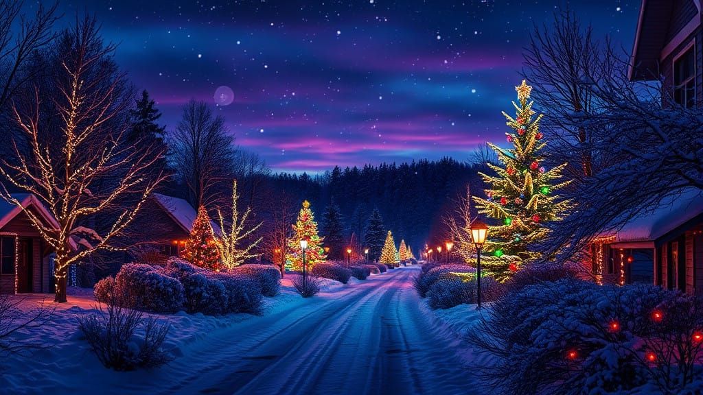 Winter Wonderland in Neon Hues