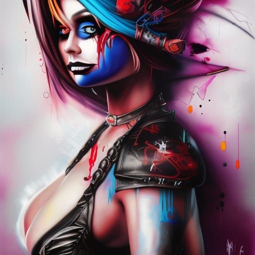 Female Pirate Vampire in Graffiti Art Style