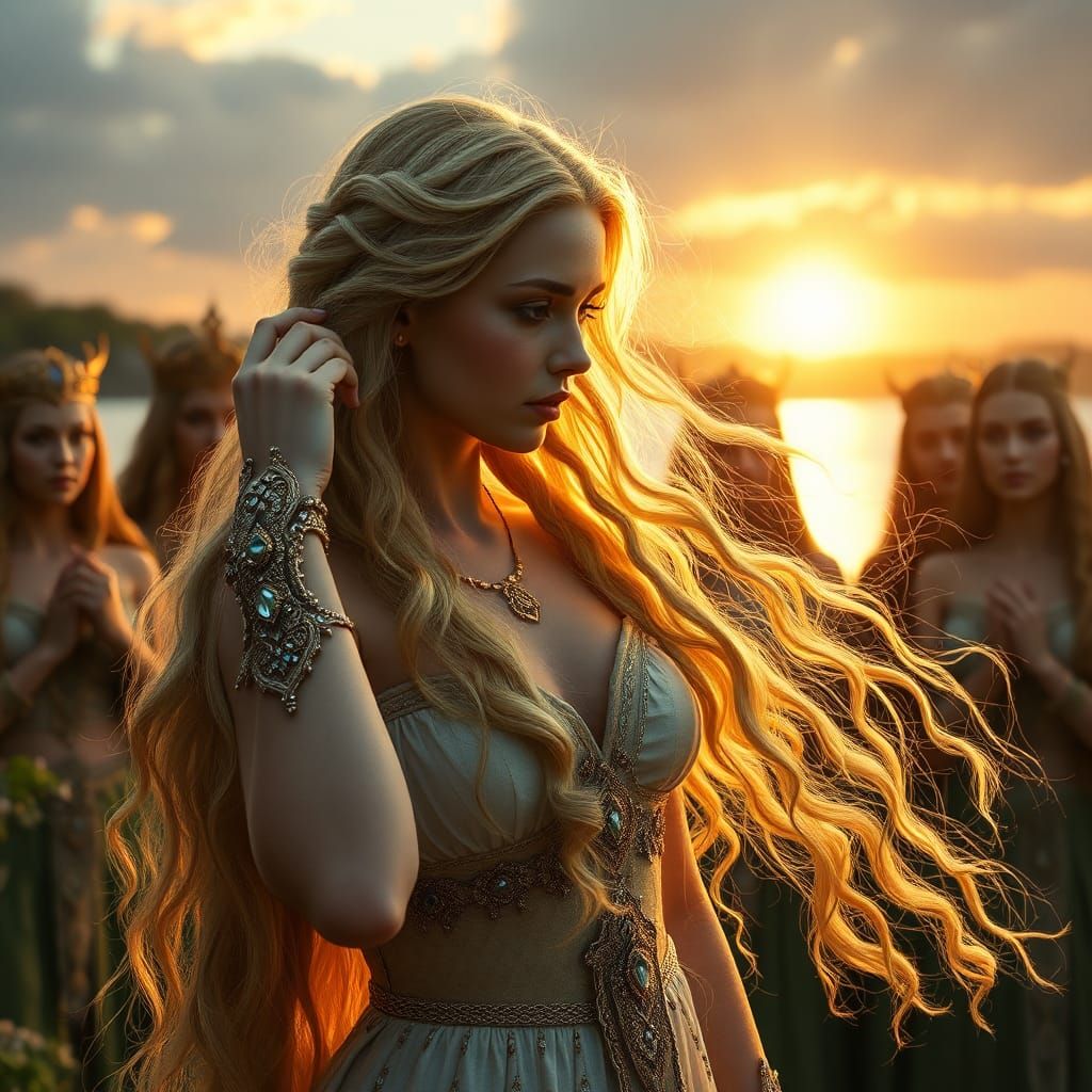 Celtic Goddess Sequana by the Riverbank